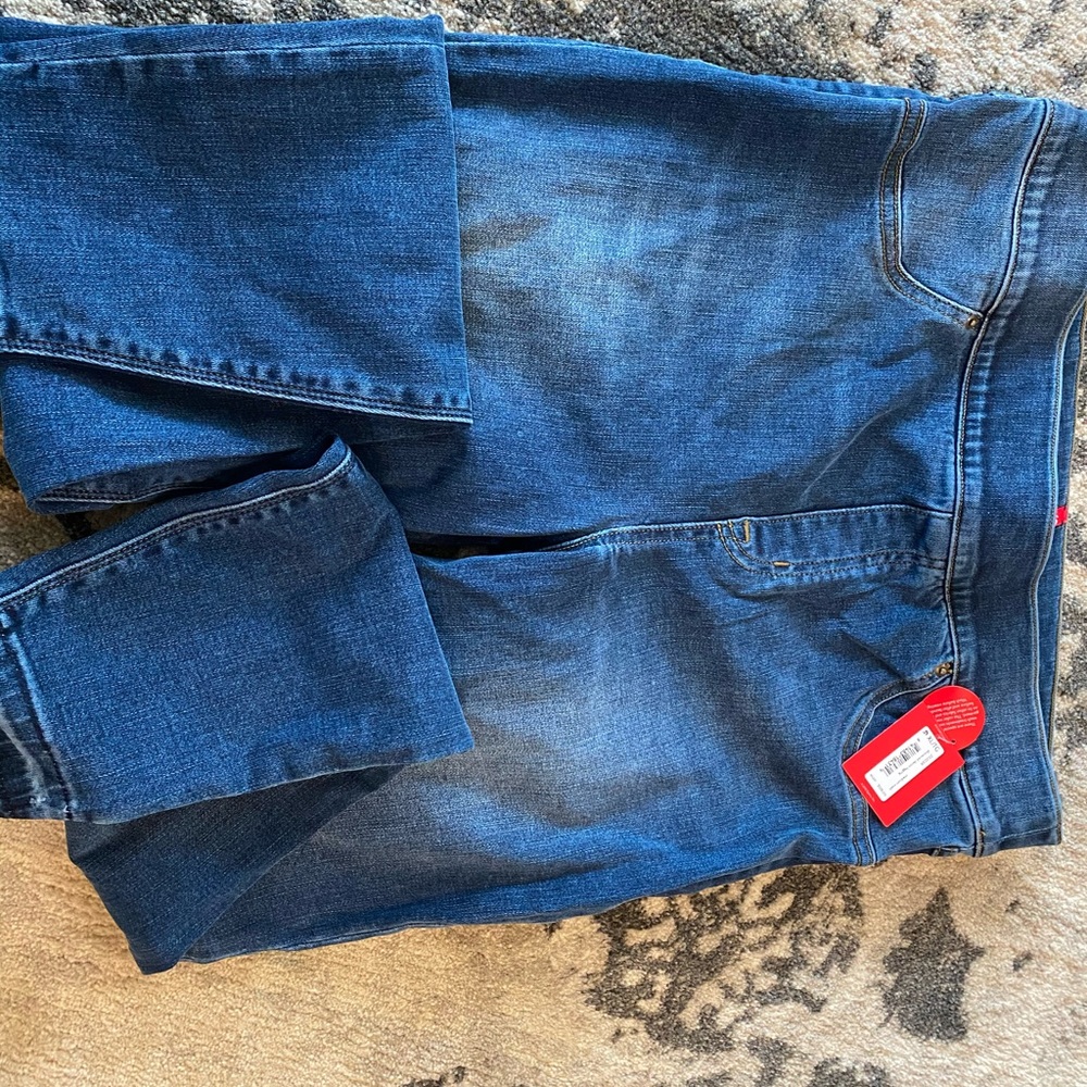 SPANX Women's Dark Blue Denim-Look Leggings